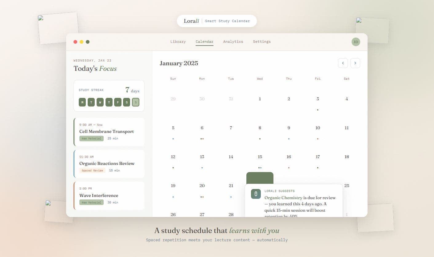 Smart Study Calendar